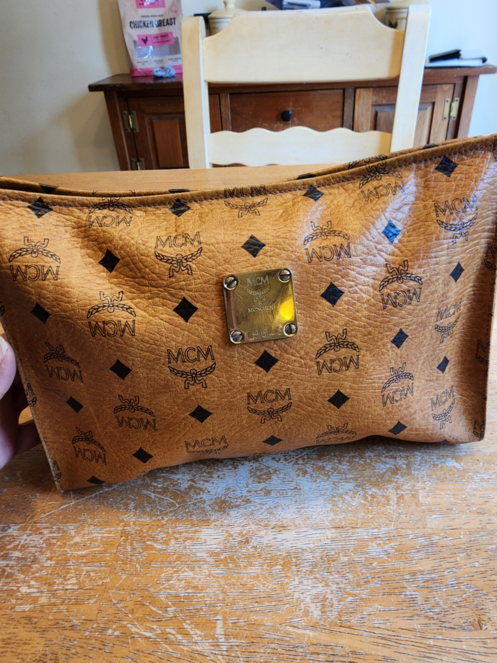 vintage MCM Mode Creation Munich Visetos cognac monogram clutch